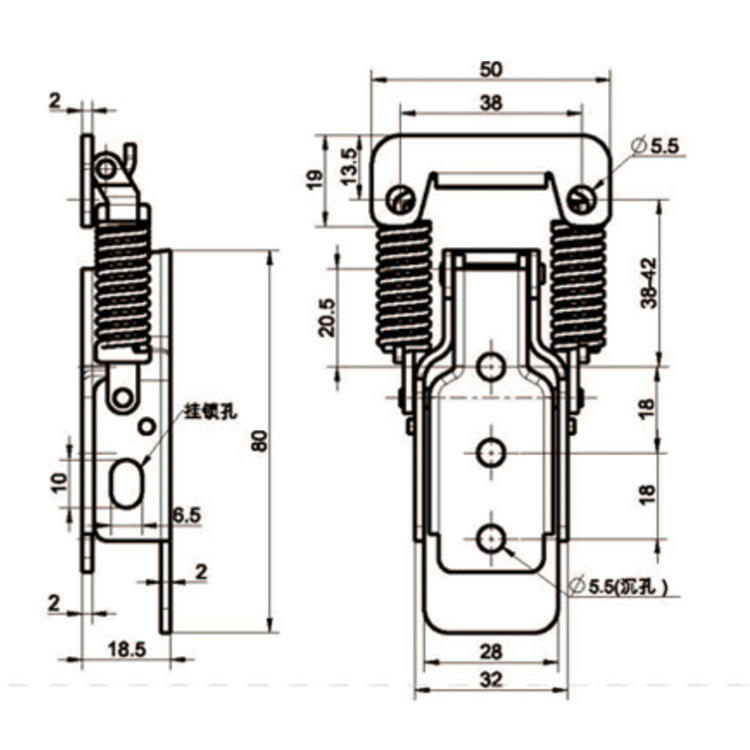 挂锁型扣拉式压簧搭扣-C9110-3